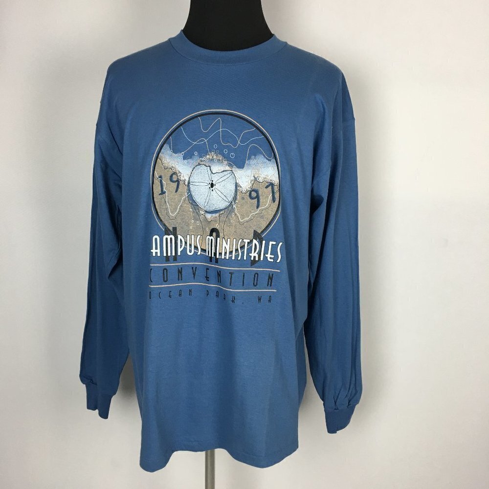 Vtg. ONEITA 1997 CAMPUS MINISTRIES  T-Shirt Blue